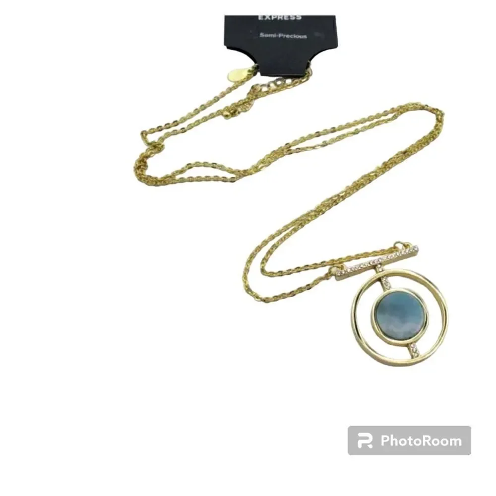 Express gold chain w/semi precious stone NWT